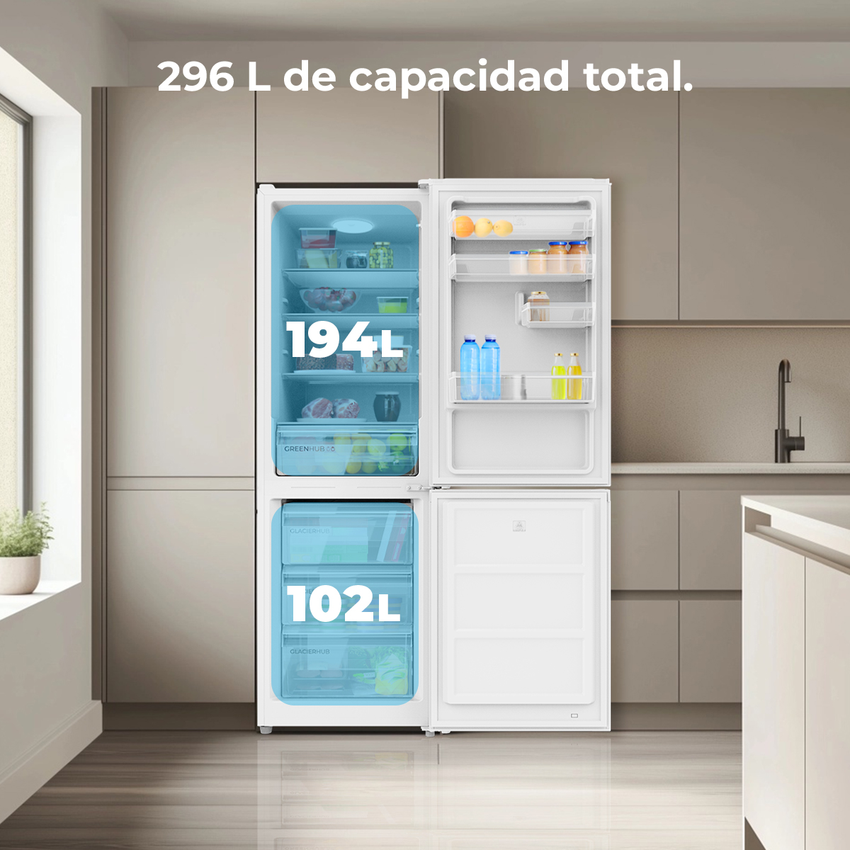 Bolero CoolMarket Combi 296 DF White | Envío, instalación y retirada RAEE gratis – foto detalle 4